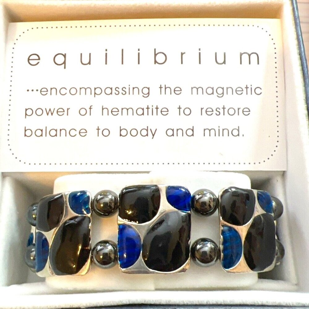 Equilibrium Magnetic Hematite Restorative Stretch Bracelet - Nice! New in Box